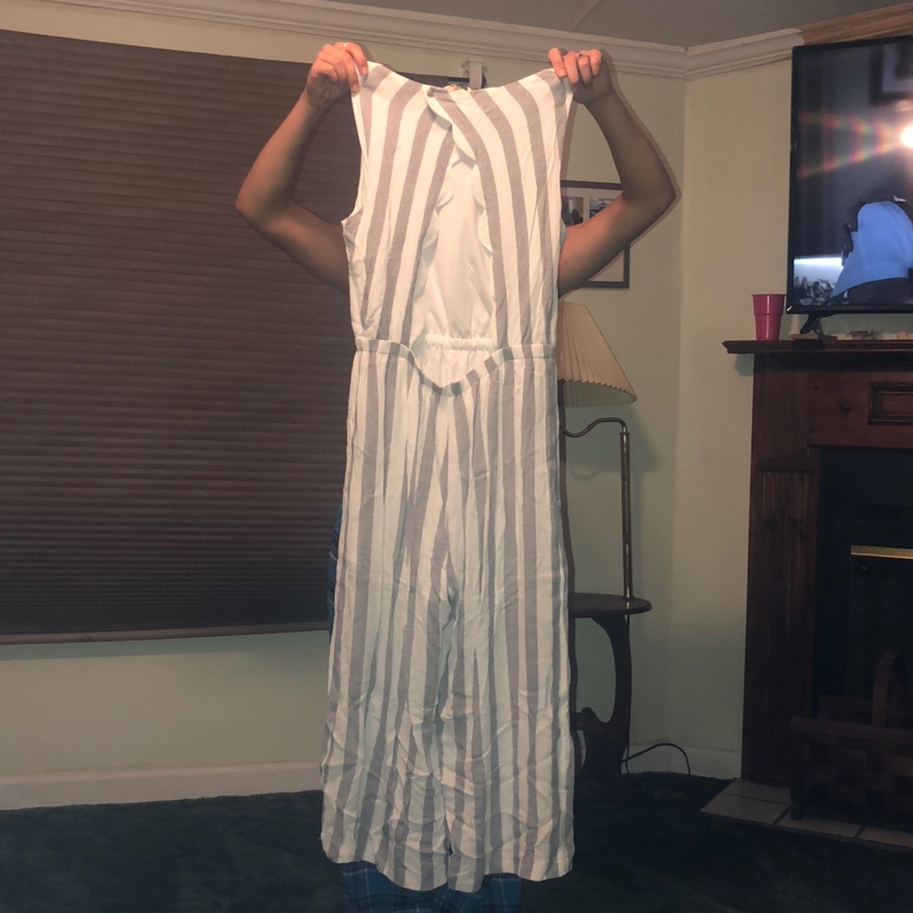 grey and white striped romper - Picture 2 of 3